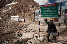 Kardung La-Pass gehört mit den 5360 m zu den höchsten befahrbaren Gebirgspässen der Erde.